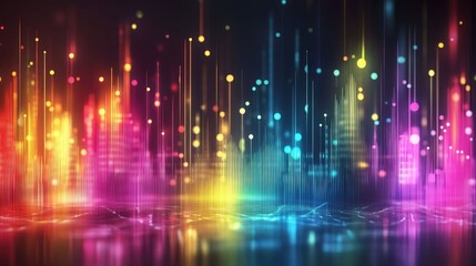 Abstract colorful lines, lights, and reflections.