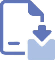 Obraz premium Icon of Document with Download Arrow and Envelope Symbol file download paper