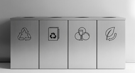 Modern and Clean Recycling Station for Different Waste Types