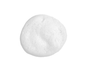 Abstract soap bubbles, shampoo or shaving cream. Isolated soap bubbles on white background with texture and contrast background. 