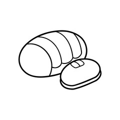 Vector art of roast meat isolated on white background