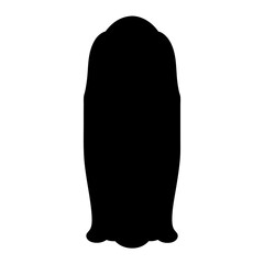 Black silhouette of an unopened flower on a white background isolated