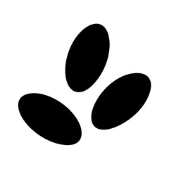 Simple vector graphic of three black bean shapes on a white background