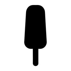 A single black popsicle in stark simplicity against a white background