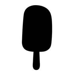 Silhouette of ice cream popsicle, delicious treat for summer refreshment, isolated image