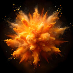 orange dust explosion a dynamic cloud of particles