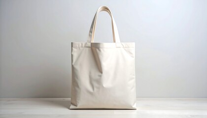 Isolated reusable tote bag on a white surface symbolizing eco conscious choices and minimalism