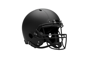 Naklejka premium Matte Black Football Helmet A CloseUp View on transparent background