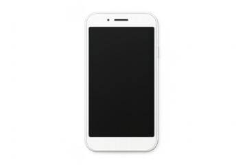 Modern smartphone with blank screen on transparent background