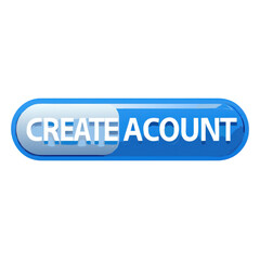 Create account button isolated on transparent background