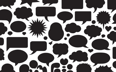 set of comic speech bubbles grunge texture   communication and –Vector illustration, on transparent background.