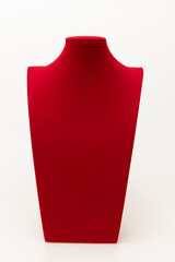 Red Velvet Jewelry Display Bust Stand