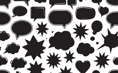 Modern Outline Talk & Speech Bubble Icon Set – Grunge Texture Chat Graphics with Editable Vector Strokes Vector illustration, on transparent background.