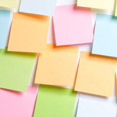 Fototapeta premium Colorful sticky notes on a white surface