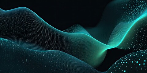 Abstract teal digital waves