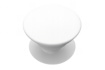 Collapsible grip and expanding stand for smartphone on transparent background