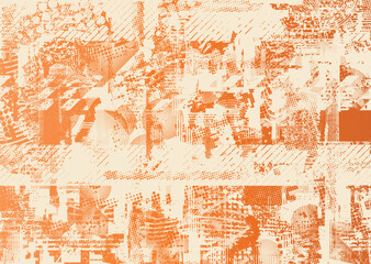 Glitch distorted geometric shape . Noise destroyed logo . Trendy cyber punk poster . Glitched frame .Grunge textured . Distressed effect .Vector shapes with a halftone dots screen print texture.