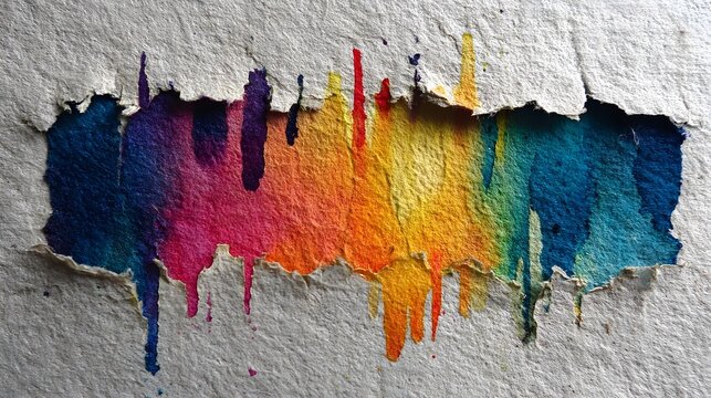 Captivating abstract artwork featuring a dynamic multicolored dripping effect with a powerful emotive visual impact