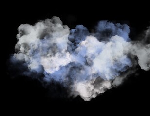 white smoke isolated on dark background