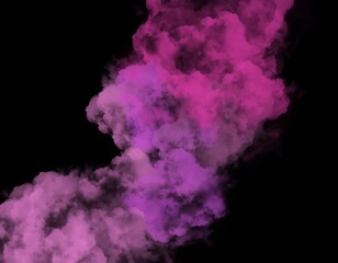 pink neon lighting smoke isolated on dark background