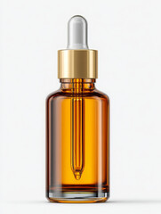 Amber glass bottle presents natural beauty essence in dropper