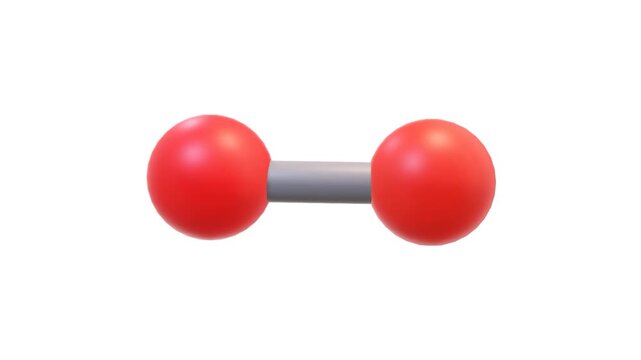 3D Animation Oxigene Molecule Turntable White Background