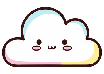 Stylized cloud with rain on a bright yellow background, vector illustration 