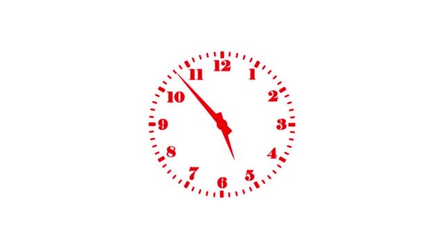vibrant red clock with a clean white face showing the current time, ideal for illustrating concepts related to timekeeping, deadlines, or urgent schedules against a bright background. 