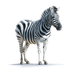 Fototapeta premium Majestic Zebra Standing in a Detailed Portrait