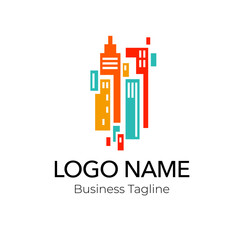 Logo Building Construction Real Estate Design Vector