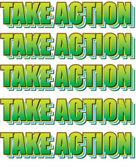 Take Action Bold Text with Layered Effect