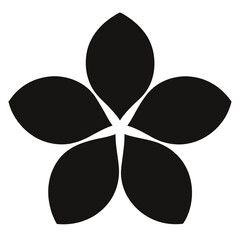 Stylized black five petal flower icon