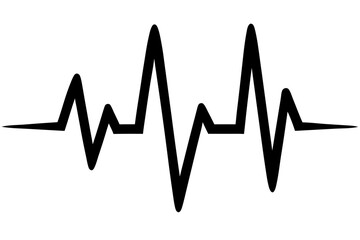 heart beat graph silhouette vector, heartbeat line art