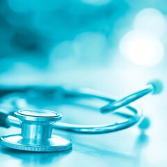 Stethoscope in a serene teal setting