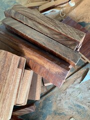 wood cutting plate for home building on background