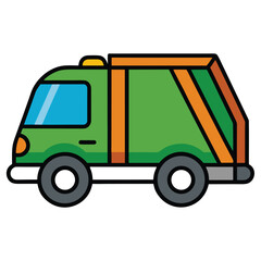 Fototapeta premium Garbage truck icon on white background