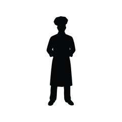 Chef silhouette illustration culinary professional cooking uniform kitchen staff restaurant worker isolated graphic