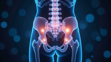 Exploring human anatomy spine and pelvis structure medical illustration scientific environment educational concept