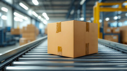 倉庫内にて、出荷前のダンボール