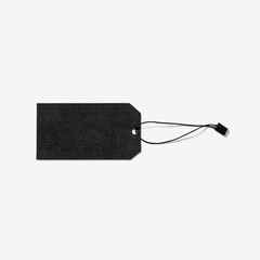 Elegant Black Clothing Hangtag with White Background, Ready for Branding and Product Information
