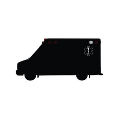 Ambulance vector silhouette emergency medical vehicle healthcare transport rescue service icon isolated eps graphic