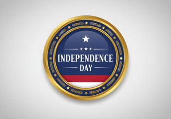 Fototapeta premium Independence Day Vector Badge with Star and Stripes | 4th of July Patriotic Seal for Celebration, Events and Holiday Designs