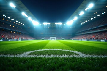 Football Stadium Under Lights