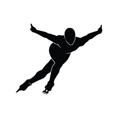 Speed skater silhouette winter sport athlete ice racing action athletic performance winter sports icon