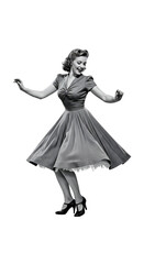 A woman of the Swing era (1940s) dancing