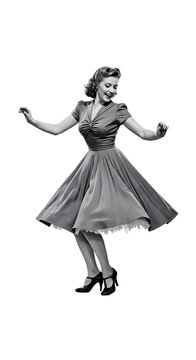 A woman of the Swing era (1940s) dancing