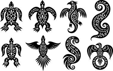 Tribal Tattoo Designs of Animals and Symbols" bundle