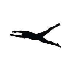 Swimmer silhouette athletic freestyle stroke competitive swimming water sport active lifestyle isolated vector