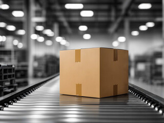 倉庫内にて、出荷前のダンボール