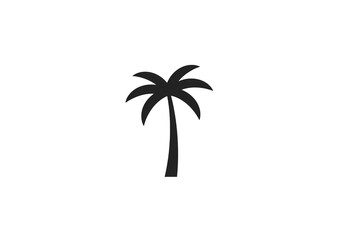 Silhouette of a Palm Tree Against a Black Background on transparent background